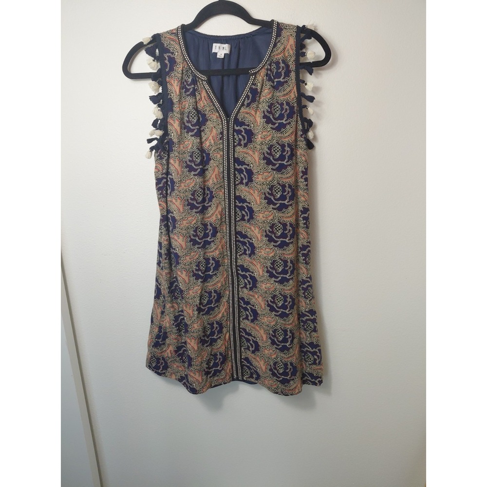 Anthropology THML Embroidered‎ Dress Sz S Paisley Boho Sleeveless Beach Coverup